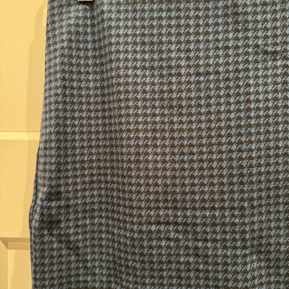 J JILL Black Blue Houndstooth Ponte Stretch Waist Skirt Womens Size XS Petite